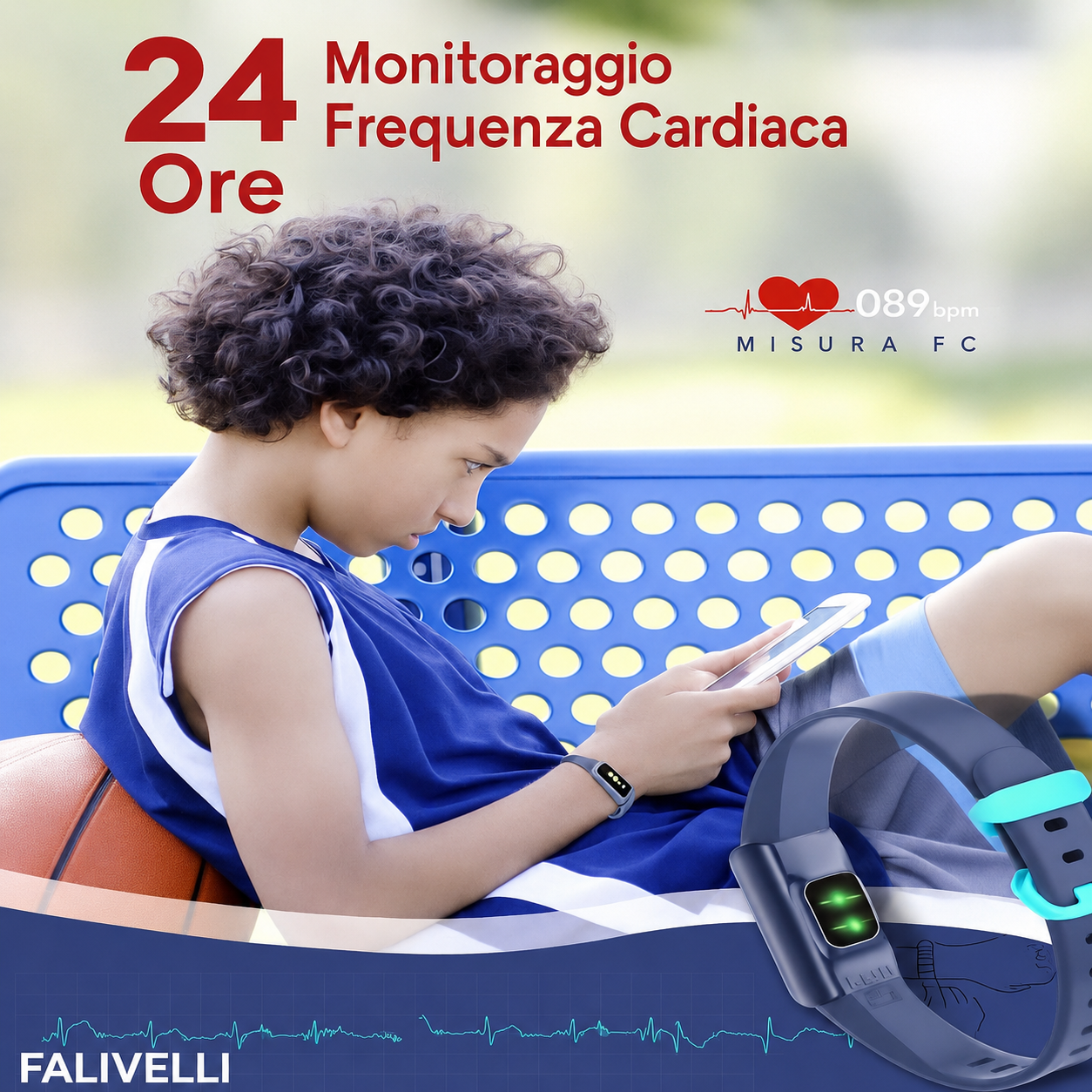 Orologio Fitness GPS per Bambini che mostra il monitoraggio della frequenza cardiaca