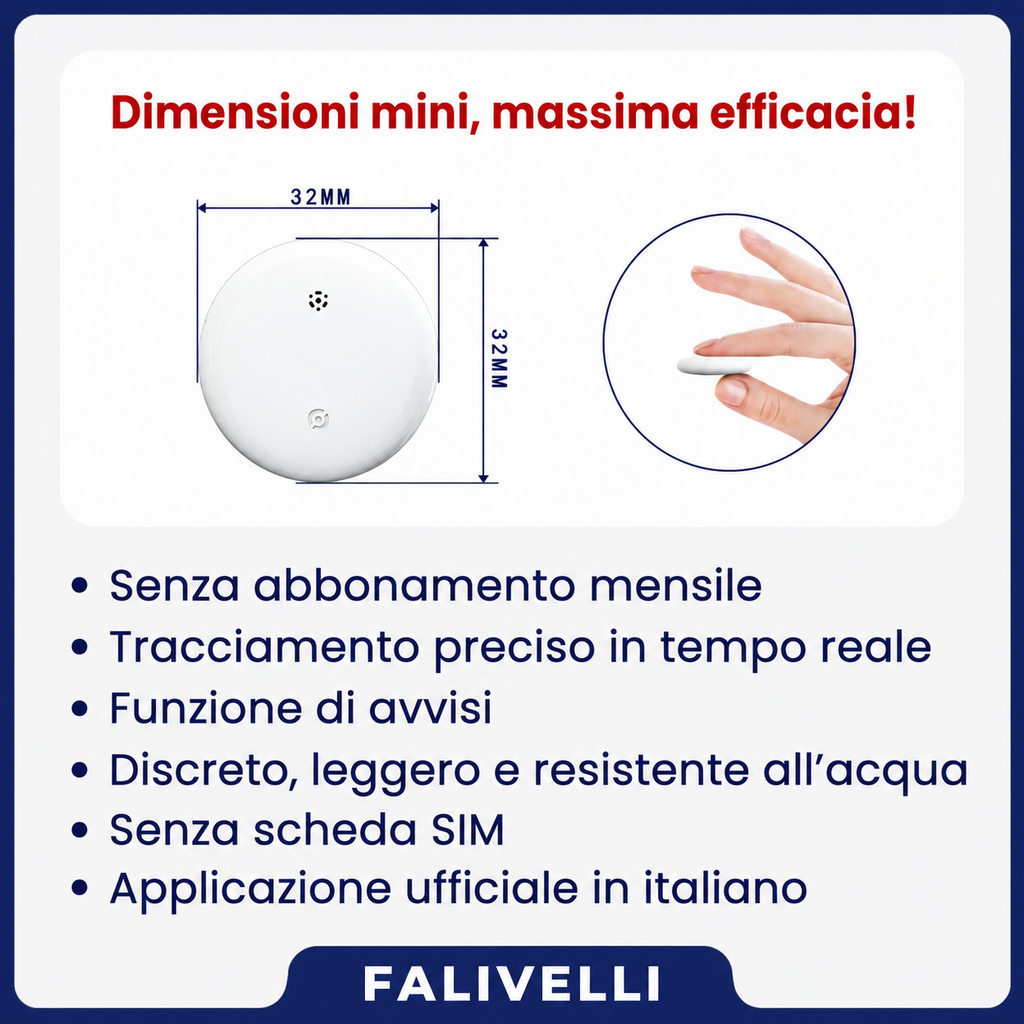 Localizzatore GPS per bici con tecnologia Apple Find My e Google Trova Dispositivo integrata