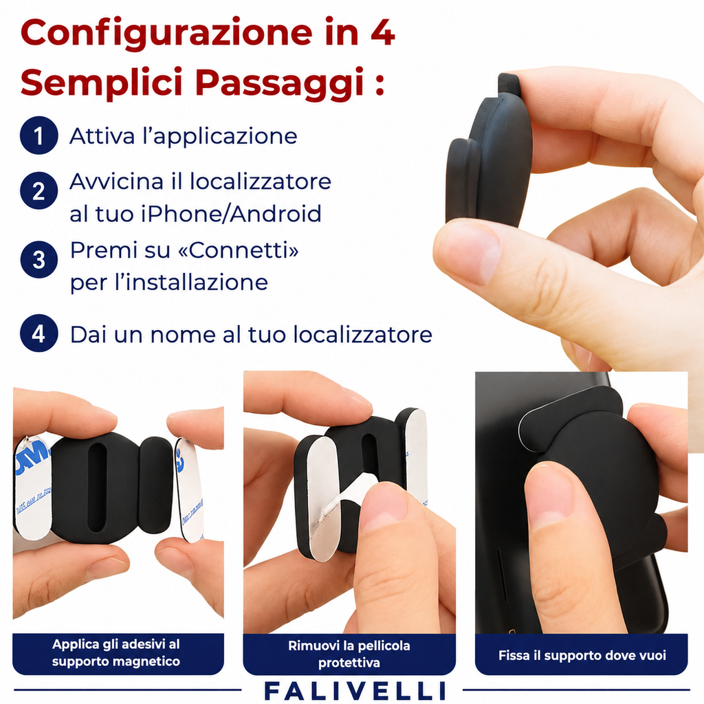 Tecnologia ufficiale Apple e Android Find My integrata nel tracker GPS per bambini senza abbonamento.