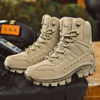 Vista laterale degli stivali militari impermeabili FALIVELLI con lacci in nylon