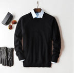 Maglione in cashmere grigio da uomo, colore neutro e raffinato