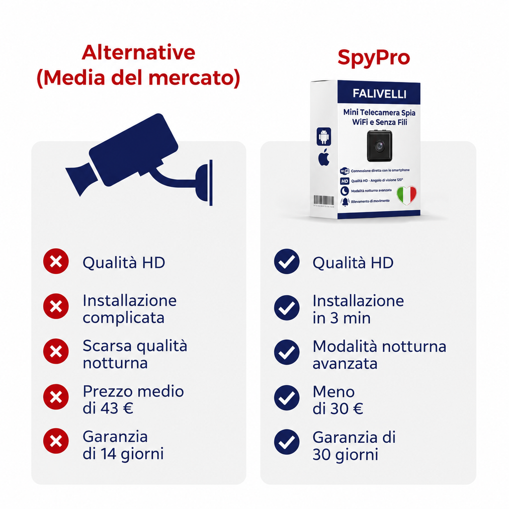 Confezione completa microcamera spia SpyPro con accessori e manuale incluso