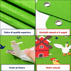 Elementi riposizionabili del pannello in feltro Montessori Fattoria per gioco sensoriale e creativo