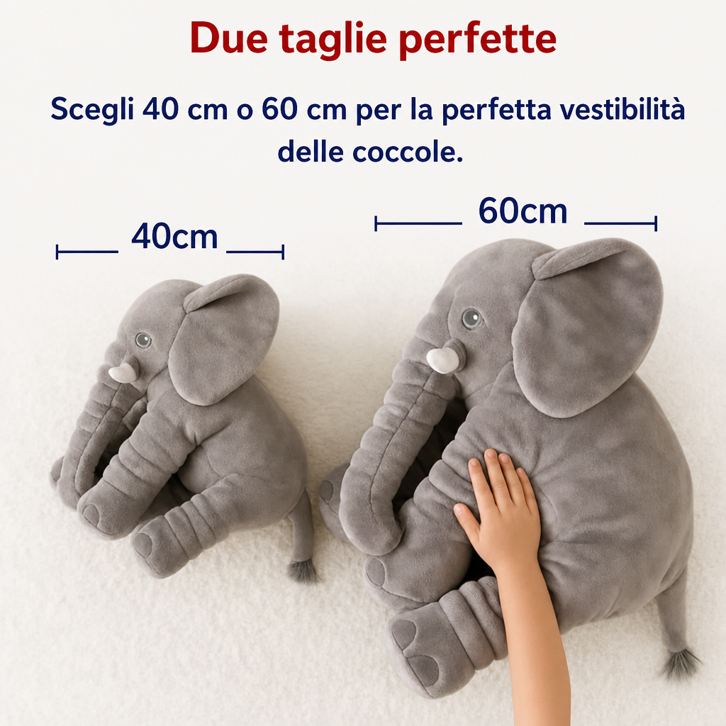 Elefante peluche morbido giallo come compagno di gioco per bambini