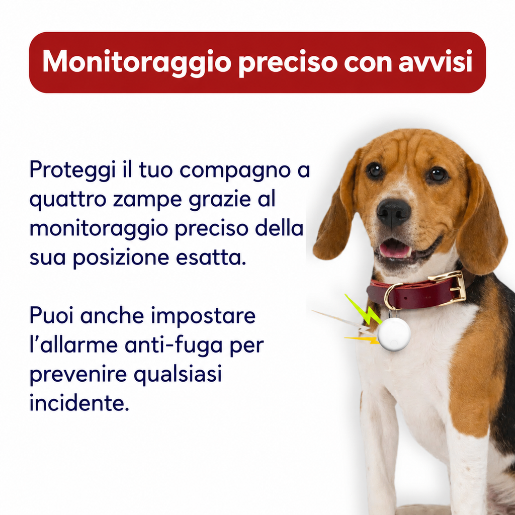 Sistema di tracciamento GPS globale per animali domestici senza costi mensili