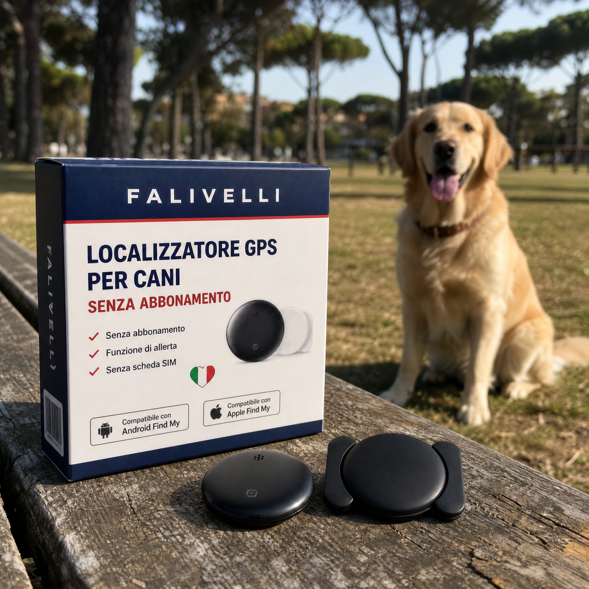 Tracker GPS Animali Senza Abbonamento – Localizzazione Mondiale con Find My Apple & Android – Zero Costi Ricorrenti