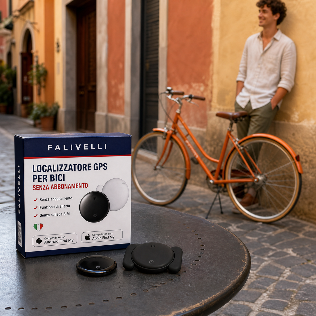 Tracker GPS Bicicletta Senza Canone – Integrazione Apple Dov'è & Google Trova Dispositivo – Protezione Antifurto