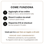 Come funziona il Pass VIP Falivelli: aggiungilo, ricevi il codice via email, risparmia €10 sui prossimi 10 ordini