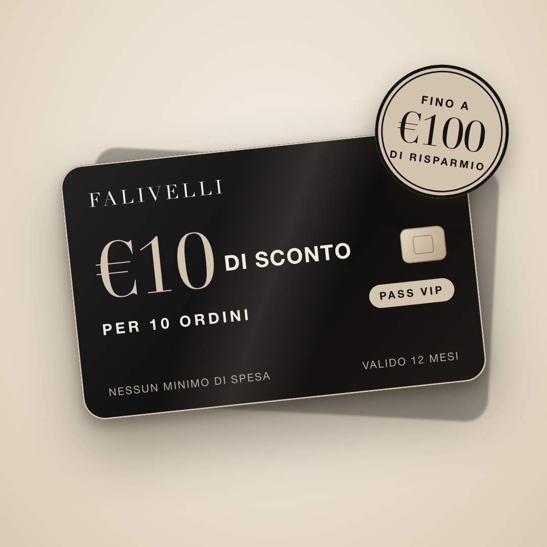 Pass VIP Falivelli: €10 di sconto per 10 ordini, fino a €100 di risparmio